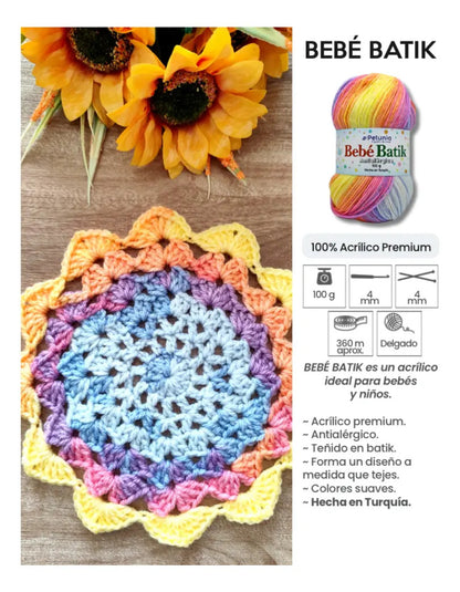 Lana Bebé Batik 100grs Petunia
