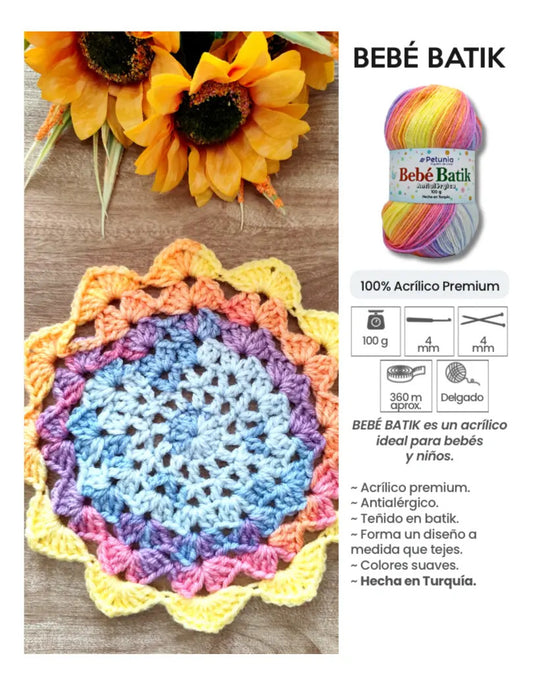 Lana Bebé Batik 100grs Petunia
