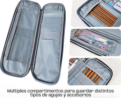 Set Palillos Bambú 2-10mm Con Accesorios Más Estuche