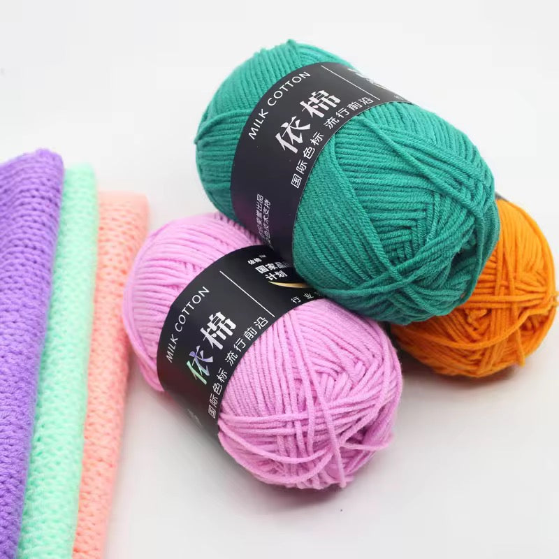 Lana Milk Cotton 50grs (4 Hebras Dobles 2mm) 90mts Aprox.
