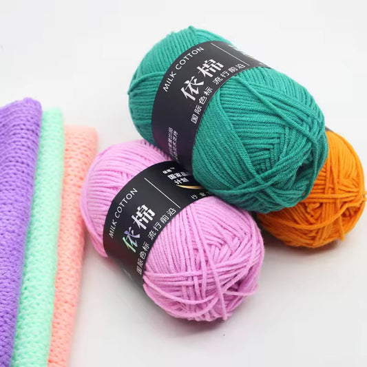Lana Milk Cotton 50grs (4 Hebras Dobles 2mm) 90mts Aprox.