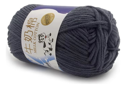 Lana Milk Cotton 50grs (5 Hebras Dobles 2,5mm) 80mts Aprox.