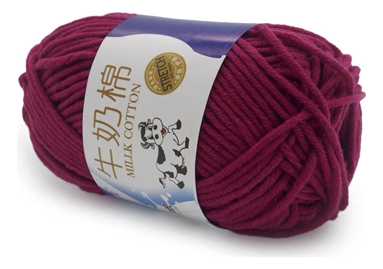 Lana Milk Cotton 50grs (5 Hebras Dobles 2,5mm) 80mts Aprox.