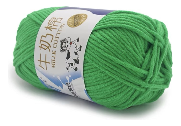 Lana Milk Cotton 50grs (5 Hebras Dobles 2,5mm) 80mts Aprox.