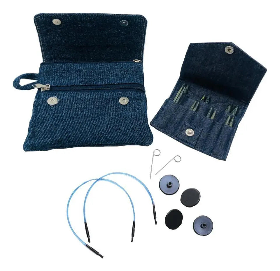 Set Palillos Intercambiables Mini Denim Knit Pro (5cm) Denim Mini