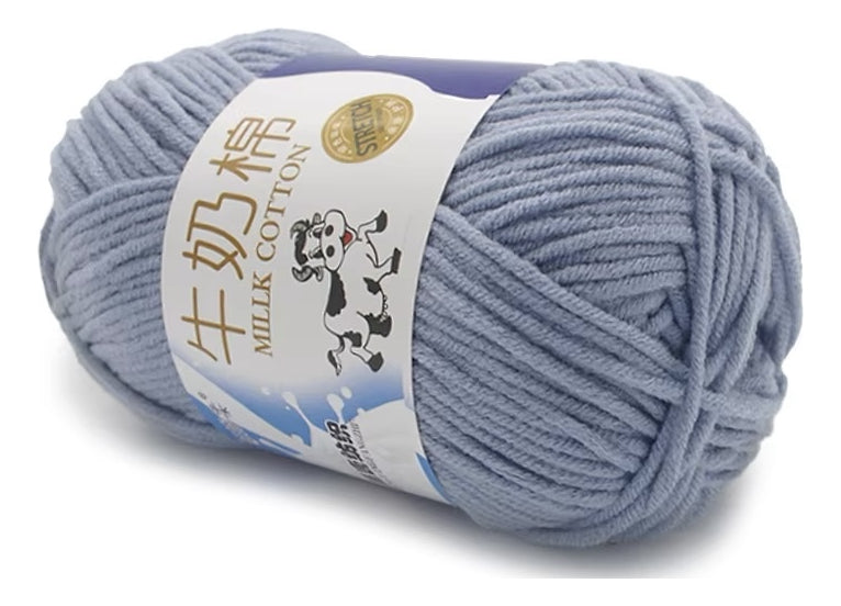 Lana Milk Cotton 50grs (5 Hebras Dobles 2,5mm) 80mts Aprox.