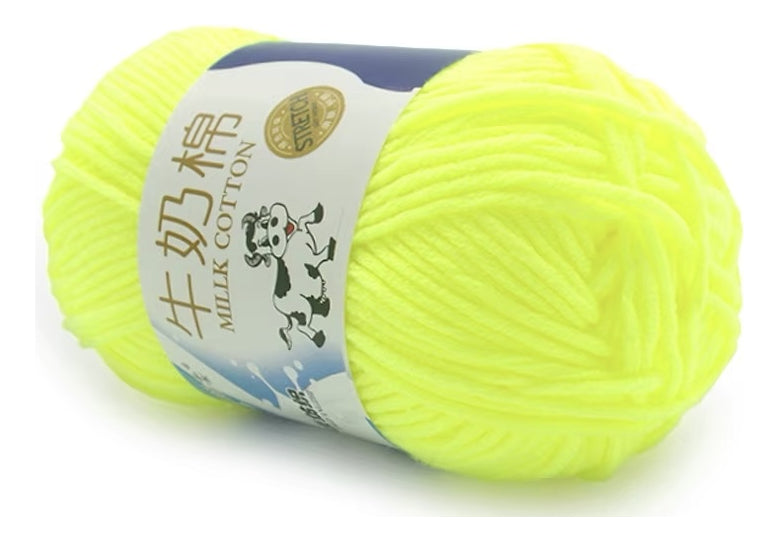 Lana Milk Cotton 50grs (5 Hebras Dobles 2,5mm) 80mts Aprox.