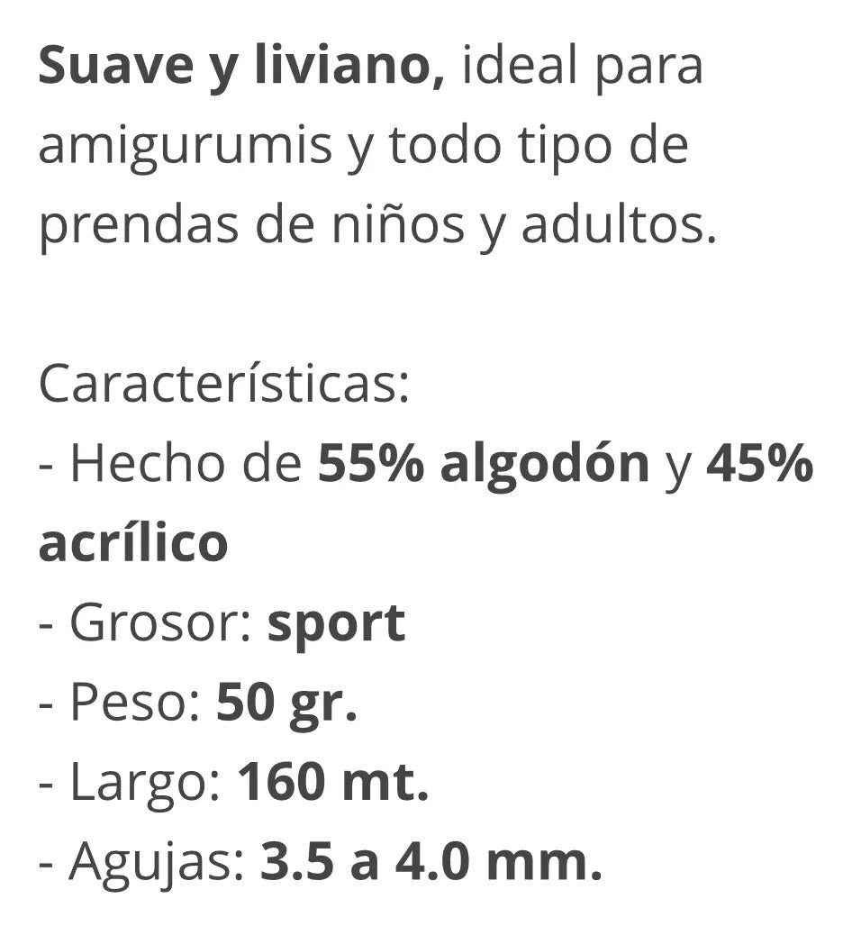 Jeans 50grs Yarn Art  (55% Algodón 45% Acrílico)