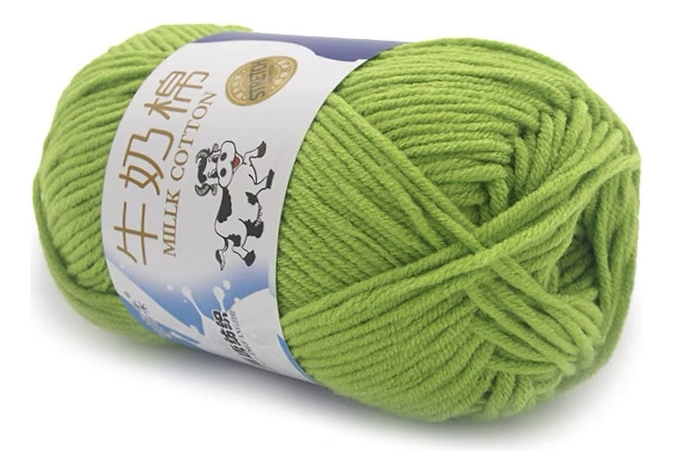 Lana Milk Cotton 50grs (5 Hebras Dobles 2,5mm) 80mts Aprox.
