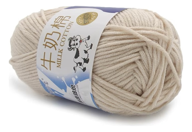 Lana Milk Cotton 50grs (5 Hebras Dobles 2,5mm) 80mts Aprox.