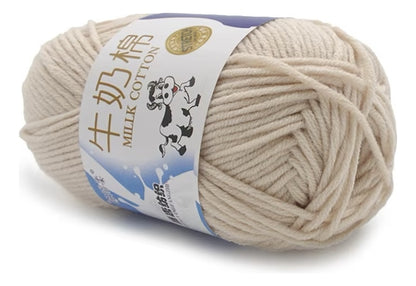 Lana Milk Cotton 50grs (5 Hebras Dobles 2,5mm) 80mts Aprox.