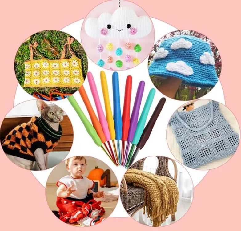 Set De Crochet Con Bolso, Accesorios , Todo Para Tejer.