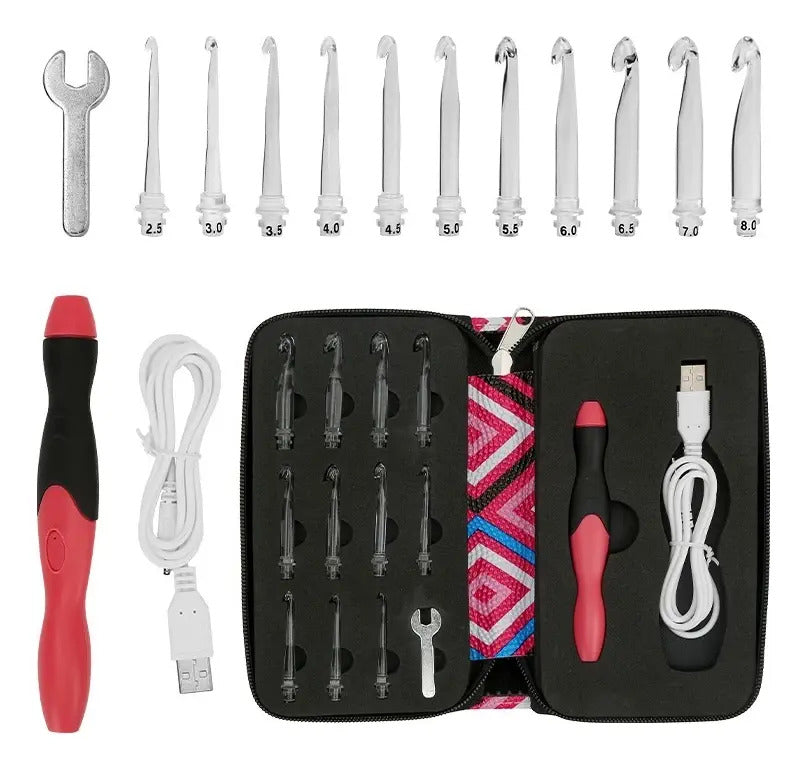 Set De 11 Crochet Intercambiables Con Luz Led Recargable.