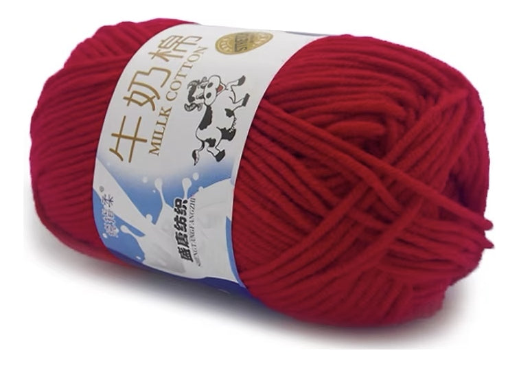 Lana Milk Cotton 50grs (5 Hebras Dobles 2,5mm) 80mts Aprox.