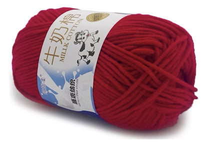 Lana Milk Cotton 50grs (5 Hebras Dobles 2,5mm) 80mts Aprox.