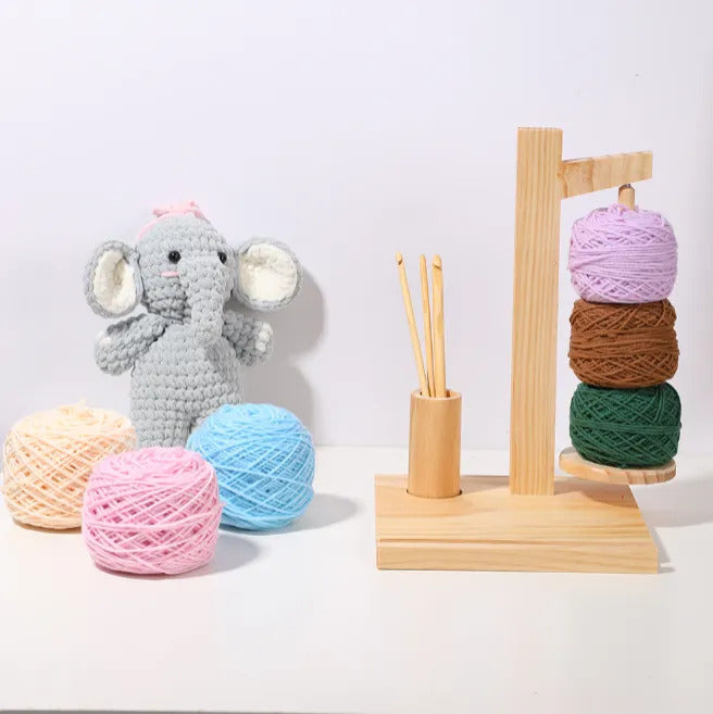 Soporte Magnético De Madera Para Ovillo Con Porta Celular