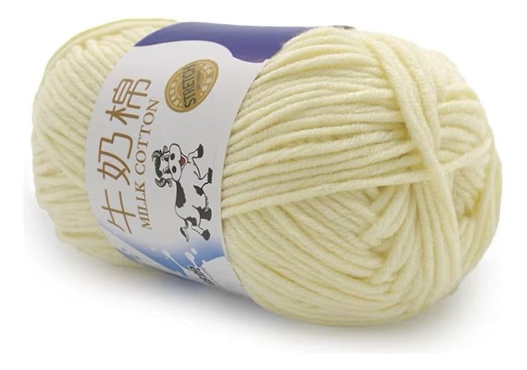 Lana Milk Cotton 50grs (5 Hebras Dobles 2,5mm) 80mts Aprox.