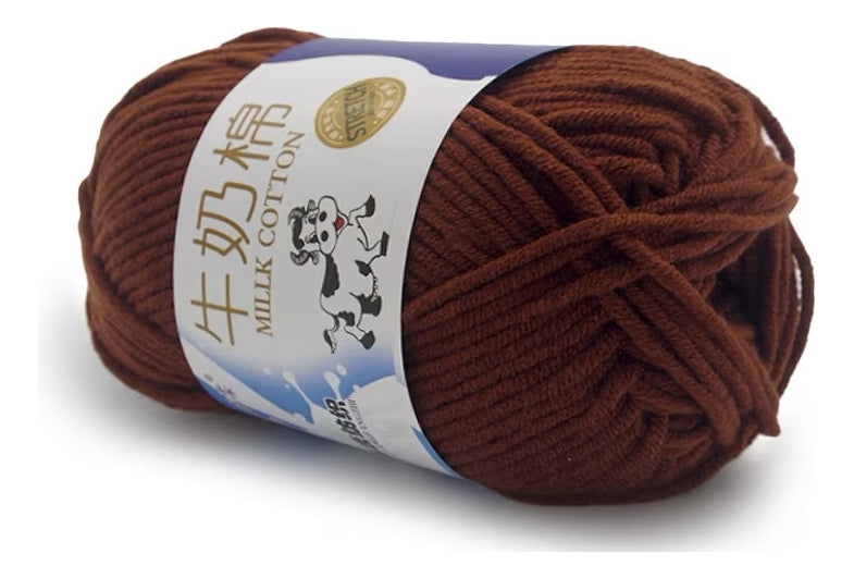 Lana Milk Cotton 50grs (5 Hebras Dobles 2,5mm) 80mts Aprox.