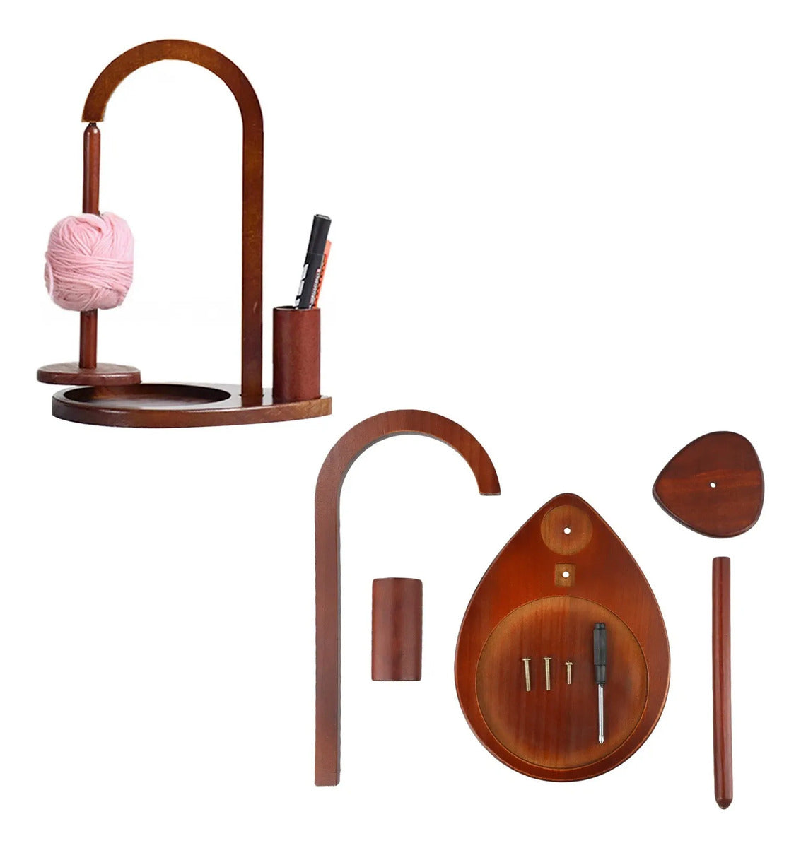 Soporte Magnético De Madera Con Porta Accesorios