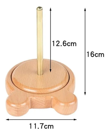 Soporte De Madera Giratorio Porta Ovillos De Lana Hilos Etc.