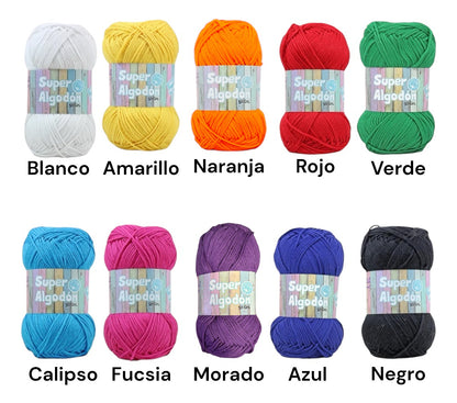 Set 10 Súper Algodón Petunia 50gr Especial Amigurumis.