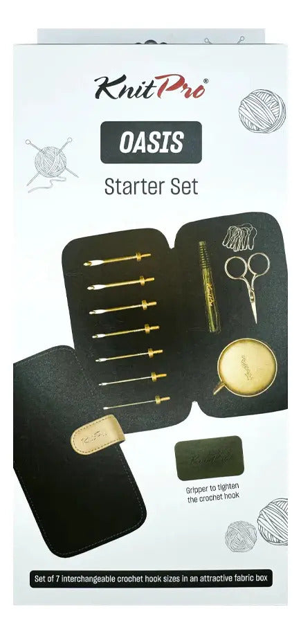 Set De Crochet Intercambiable Oasis Starter Knit Pro Rose Gold