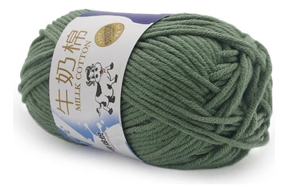 Lana Milk Cotton 50grs (5 Hebras Dobles 2,5mm) 80mts Aprox.