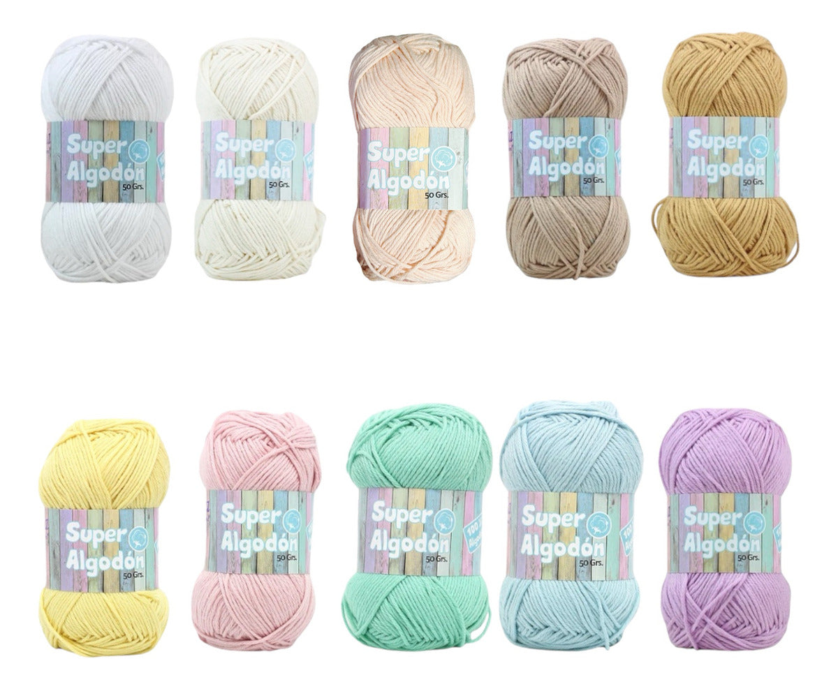 Set 10 Súper Algodón Petunia 50gr Especial Amigurumis.