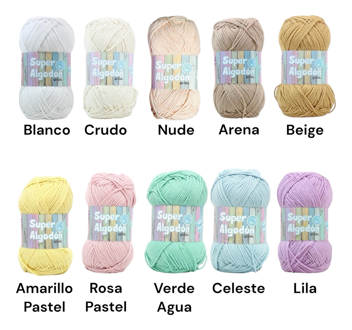Set 10 Súper Algodón Petunia 50gr Especial Amigurumis.