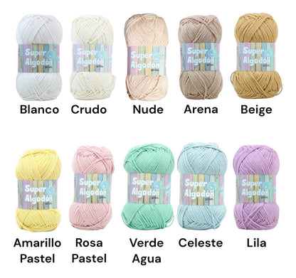 Set 10 Súper Algodón Petunia 50gr Especial Amigurumis.
