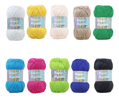 Set 10 Súper Algodón Petunia 50gr Especial Amigurumis.
