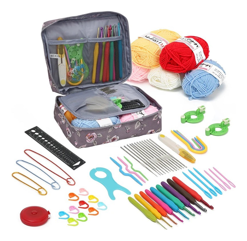 Set De Crochet Con Bolso, Accesorios , Todo Para Tejer.