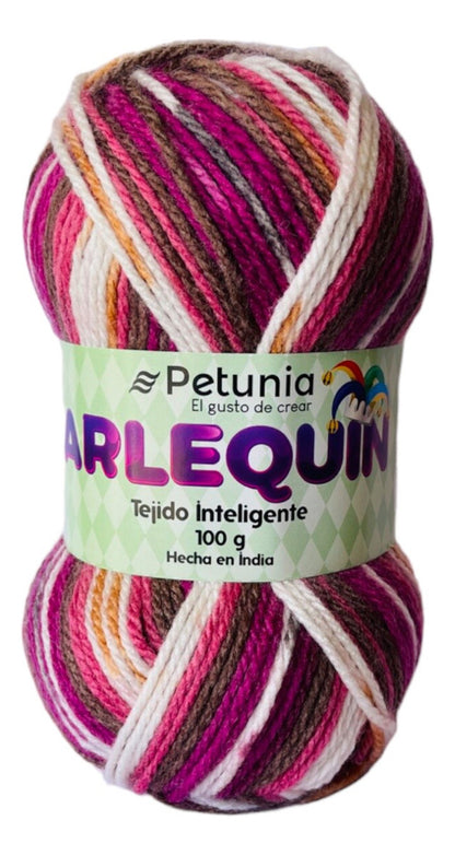 Lana Arlequín 100grs Petunia Tejido Inteligente