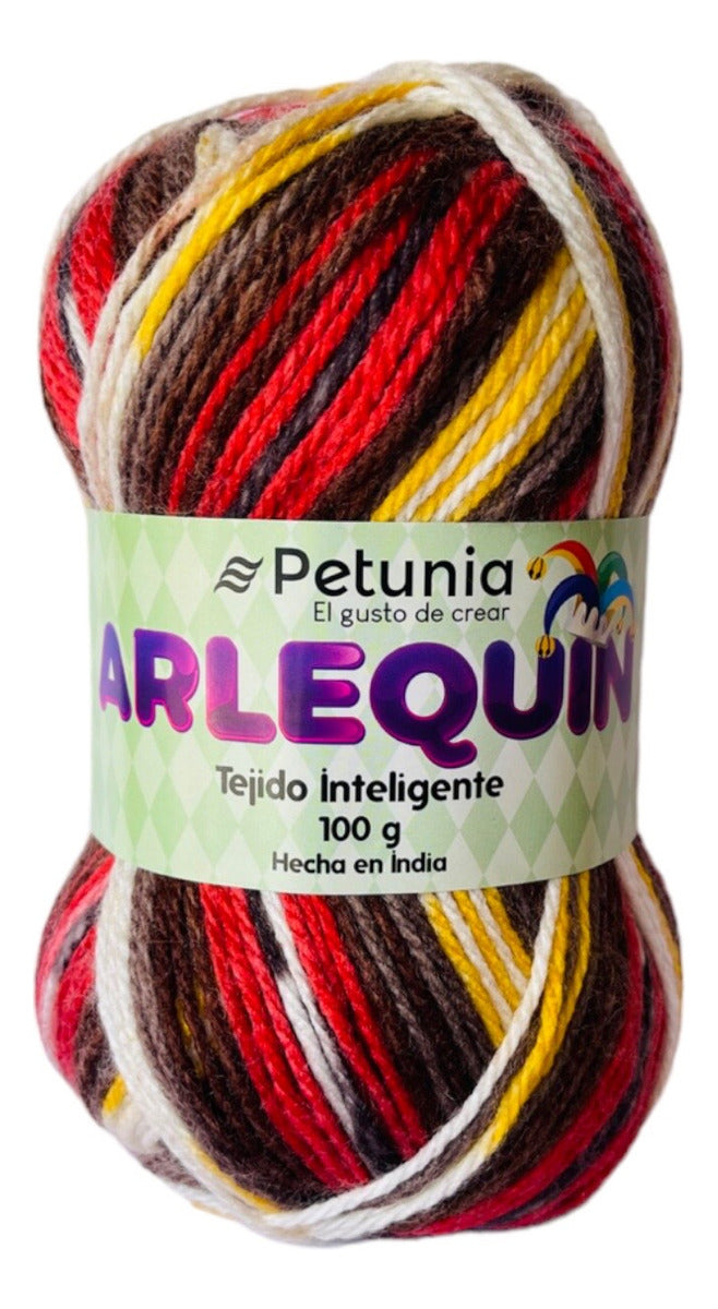 Lana Arlequín 100grs Petunia Tejido Inteligente