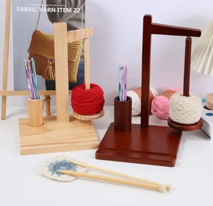 Soporte Magnético De Madera Para Ovillo Con Porta Celular
