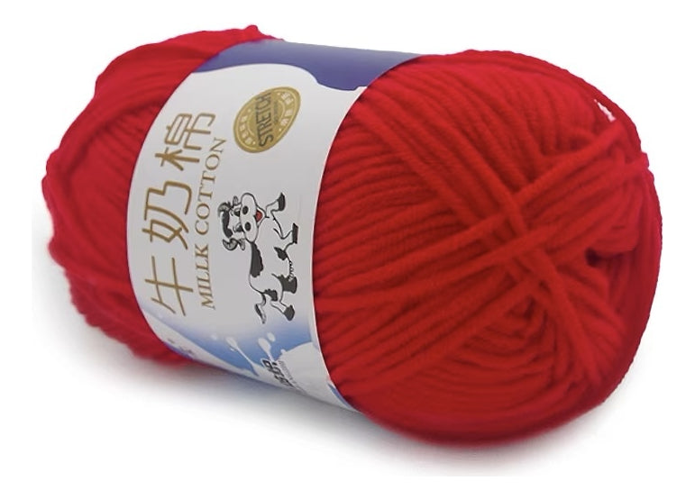Lana Milk Cotton 50grs (5 Hebras Dobles 2,5mm) 80mts Aprox.