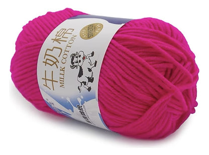 Lana Milk Cotton 50grs (5 Hebras Dobles 2,5mm) 80mts Aprox.