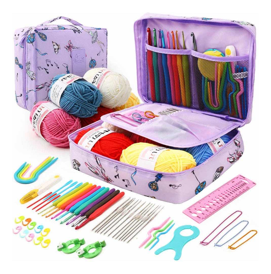 Set De Crochet Con Bolso, Accesorios , Todo Para Tejer.
