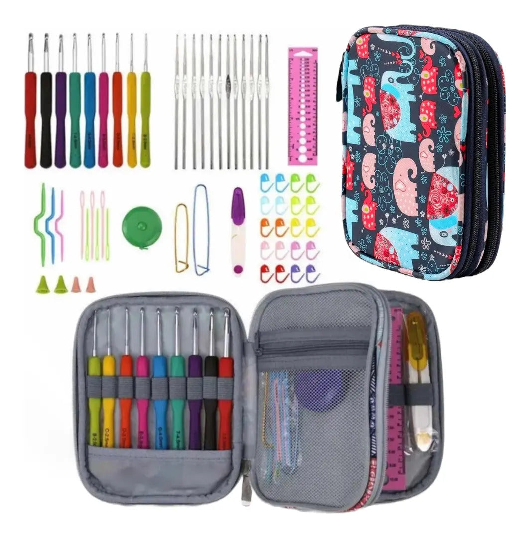 Estuche Crochet Con Todos Los Accesorios Para Tejer.