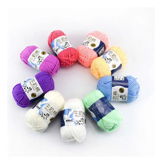 Lana Milk Cotton 50grs (5 Hebras Dobles 2,5mm) 80mts Aprox.