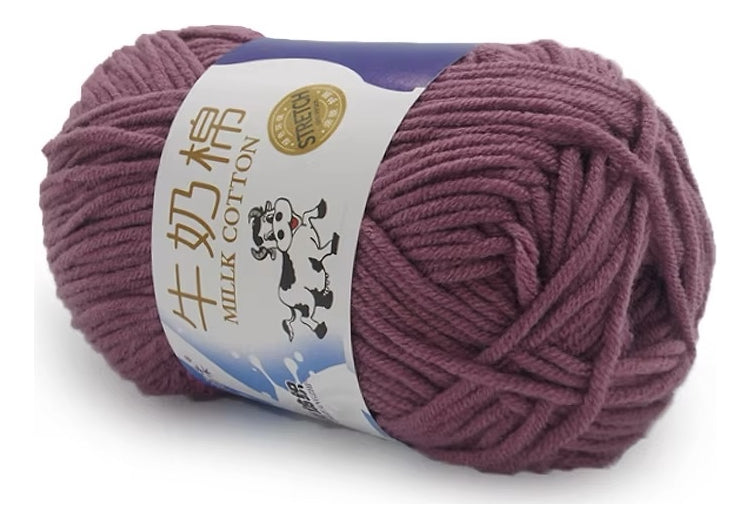Lana Milk Cotton 50grs (5 Hebras Dobles 2,5mm) 80mts Aprox.