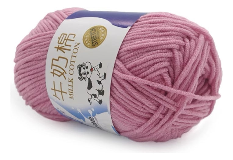 Lana Milk Cotton 50grs (5 Hebras Dobles 2,5mm) 80mts Aprox.