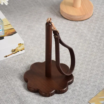 Soporte Para Ovillo De Lana Portátil De Madera Con Correa