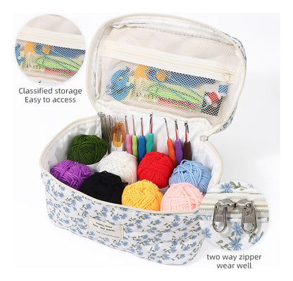 Set De Crochet, Incluye Bolso, Accesorios Y Lanas Para Tejer