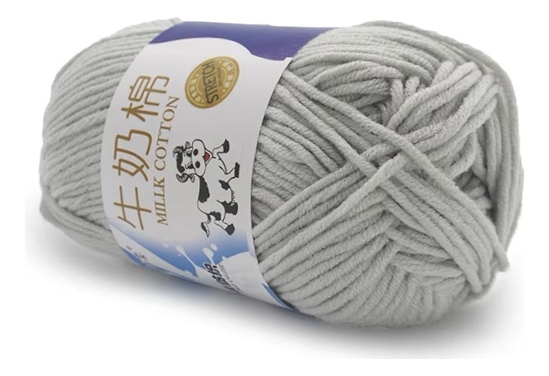 Lana Milk Cotton 50grs (5 Hebras Dobles 2,5mm) 80mts Aprox.