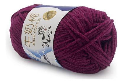Lana Milk Cotton 50grs (5 Hebras Dobles 2,5mm) 80mts Aprox.
