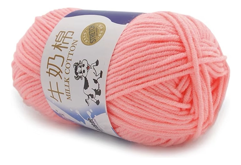 Lana Milk Cotton 50grs (5 Hebras Dobles 2,5mm) 80mts Aprox.