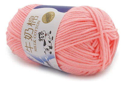 Lana Milk Cotton 50grs (5 Hebras Dobles 2,5mm) 80mts Aprox.