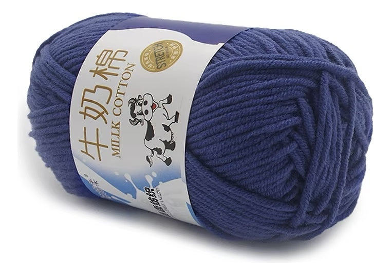 Lana Milk Cotton 50grs (5 Hebras Dobles 2,5mm) 80mts Aprox.