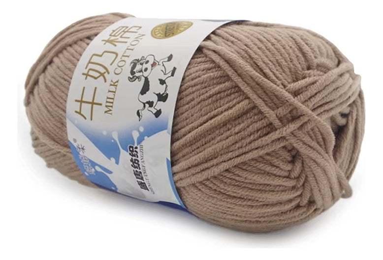 Lana Milk Cotton 50grs (5 Hebras Dobles 2,5mm) 80mts Aprox.